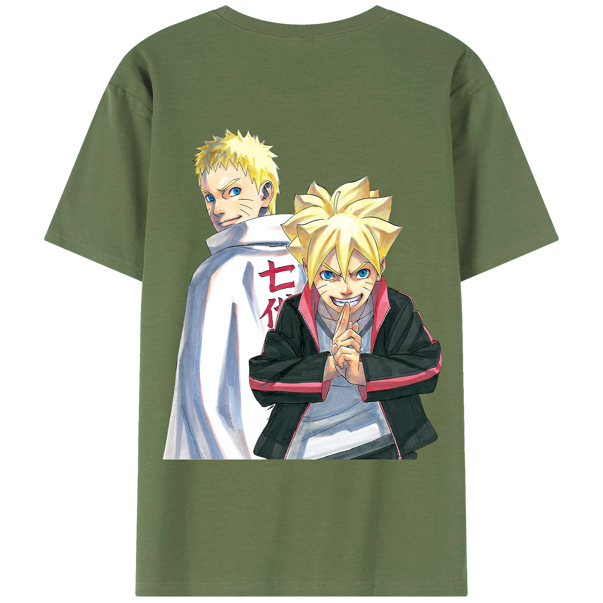 （画像用） NARUTO -ナルト- うずまき ボルト Uzumaki Boruto 綿100％ メンズ半袖Tシャツ（バックプリント） 通気性